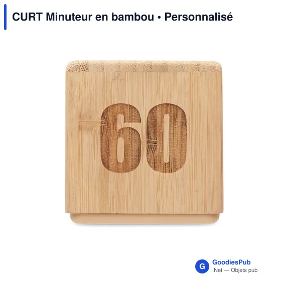 Minuteur en bambou personnalisable avec logo - CURT - Image 7
