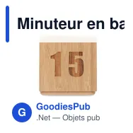 Minuteur en bambou personnalisable avec logo - CURT - Miniature 8