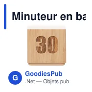 Minuteur en bambou personnalisable avec logo - CURT - Miniature 9