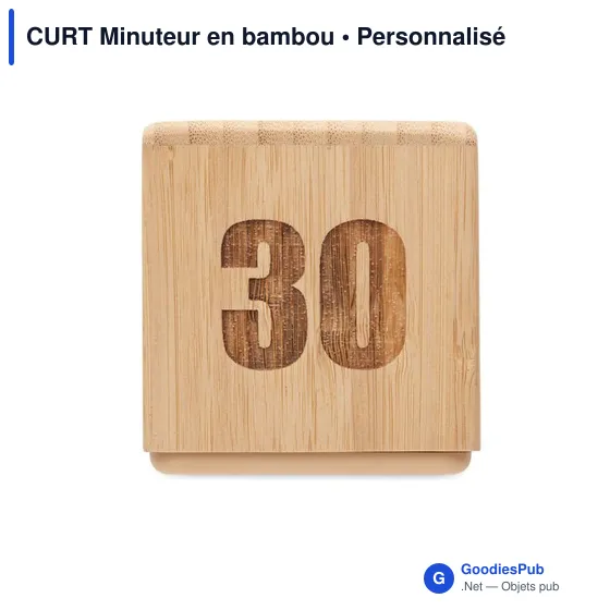 Minuteur en bambou personnalisable avec logo - CURT - Image 9