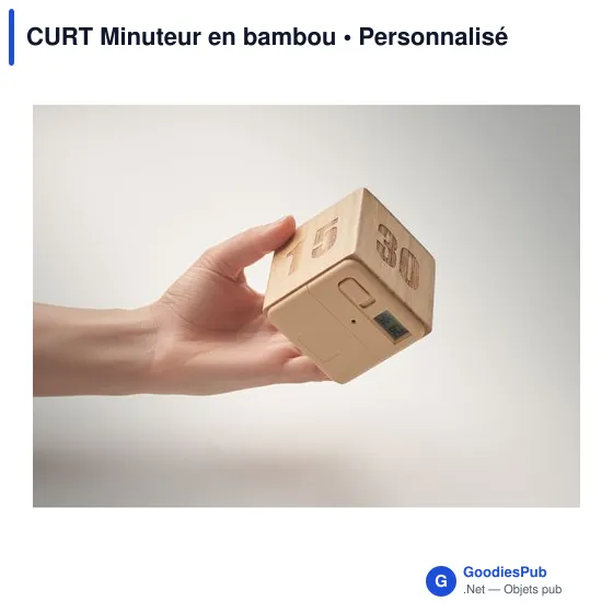 Minuteur en bambou personnalisable avec logo - CURT - Image 10