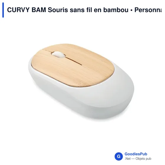 CURVY BAM Souris sans fil en bambou - Image 1