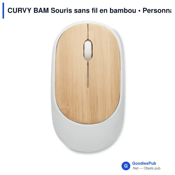 CURVY BAM Souris sans fil en bambou - Image 3