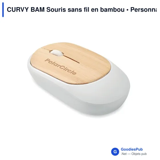 CURVY BAM Souris sans fil en bambou - Image 4
