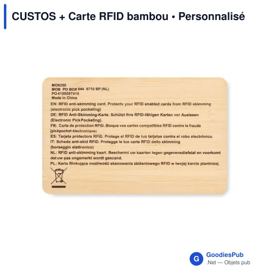 CUSTOS + Carte RFID bambou - Image 2