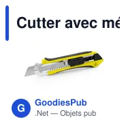 Cutter avec mécanisme de sécurité, lames de rechange incluses | Sutton - Miniature 1