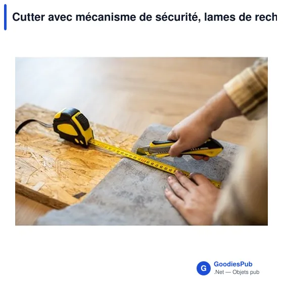 Cutter avec mécanisme de sécurité, lames de rechange incluses | Sutton - Image 2