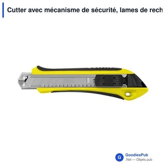 Cutter avec mécanisme de sécurité, lames de rechange incluses | Sutton - Image 3