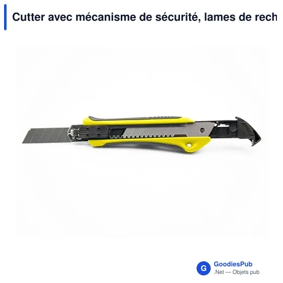 Cutter avec mécanisme de sécurité, lames de rechange incluses | Sutton - Image 8