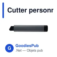 Cutter personnalisable en ABS recyclé avec logo - Rolf - Miniature 1