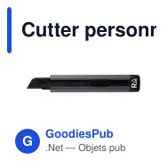 Cutter personnalisable en ABS recyclé avec logo - Rolf - Miniature 2