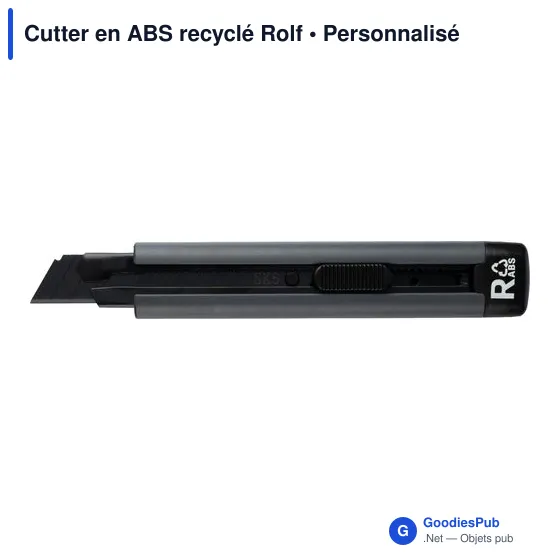 Cutter personnalisable en ABS recyclé avec logo - Rolf - Image 2