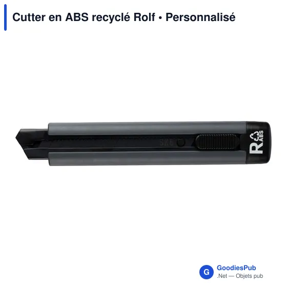 Cutter personnalisable en ABS recyclé avec logo - Rolf - Image 3