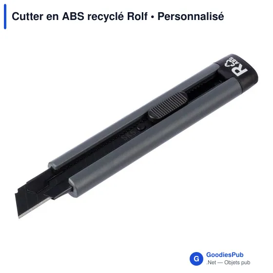 Cutter personnalisable en ABS recyclé avec logo - Rolf - Image 5