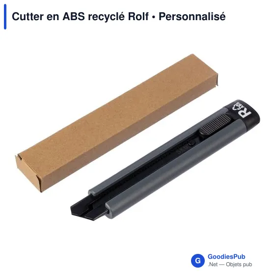 Cutter personnalisable en ABS recyclé avec logo - Rolf - Image 6