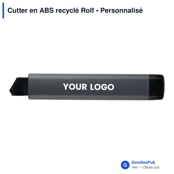 Cutter personnalisable en ABS recyclé avec logo - Rolf - Image 7