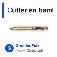 Cutter en bambou personnalisable avec logo - Jeffrey - Miniature 1