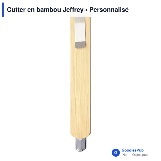 Cutter en bambou personnalisable avec logo - Jeffrey - Image 2