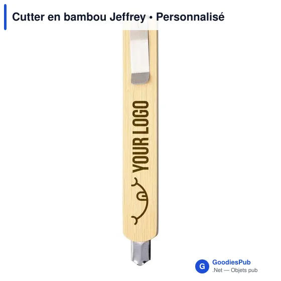 Cutter en bambou personnalisable avec logo - Jeffrey - Image 3