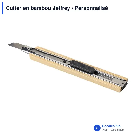 Cutter en bambou personnalisable avec logo - Jeffrey - Image 5