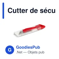 Cutter de sécurité personnalisable en plastique et acier avec logo - 3 coloris - Miniature 2