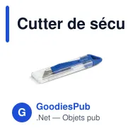 Cutter de sécurité personnalisable en plastique et acier avec logo - 3 coloris - Miniature 3