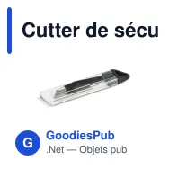 Cutter de sécurité personnalisable en plastique et acier avec logo - 3 coloris - Miniature 4
