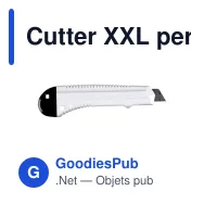 Cutter XXL personnalisable en ABS et métal avec logo - Blanc - Miniature 2