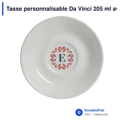 Tasse personnalisable Da Vinci 205 ml avec sous-tasse - logo