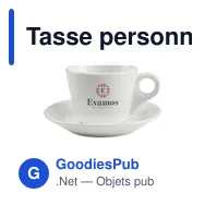 Tasse personnalisable Da Vinci 205 ml avec sous-tasse - logo - Miniature 3
