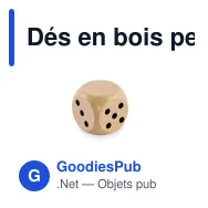 Dés en bois personnalisables pour jeux de société - DADINavec logo - Miniature 1