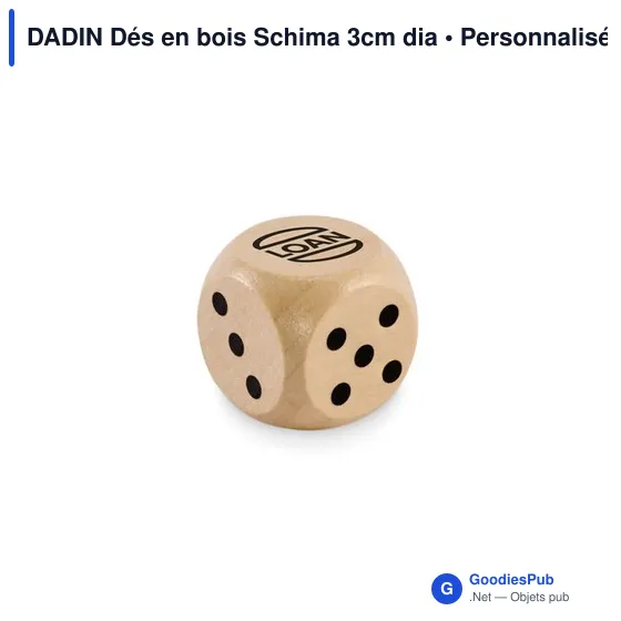 Dés en bois personnalisables pour jeux de société - DADINavec logo - Image 4