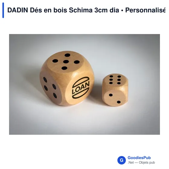 Dés en bois personnalisables pour jeux de société - DADINavec logo - Image 5