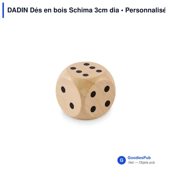 Dés en bois personnalisables pour jeux de société - DADINavec logo - Image 7
