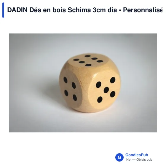 Dés en bois personnalisables pour jeux de société - DADINavec logo - Image 9