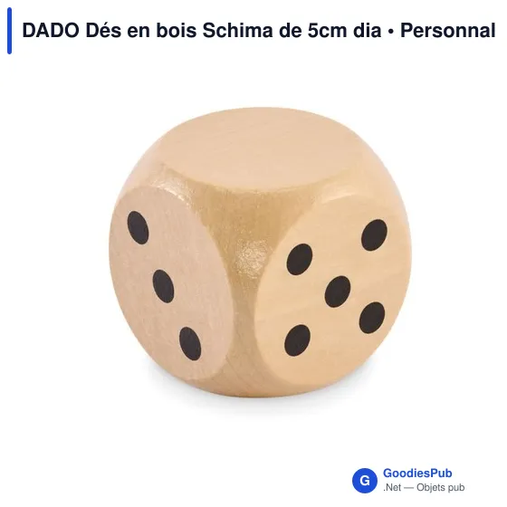 Dés en bois personnalisables pour jeux de société - DADOavec logo - Image 1