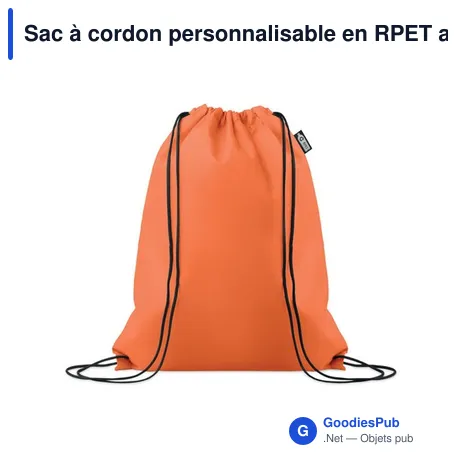 Sac à cordon personnalisable en RPET avec logo - DAFFY RPET