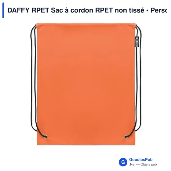 Sac à cordon personnalisable en RPET avec logo - DAFFY RPET - Image 2