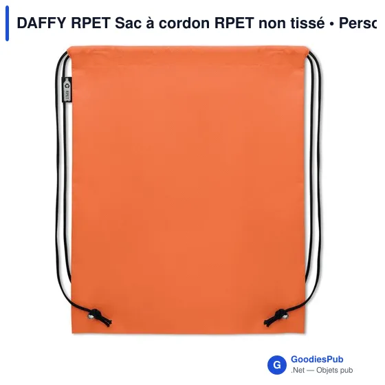 Sac à cordon personnalisable en RPET avec logo - DAFFY RPET - Image 3