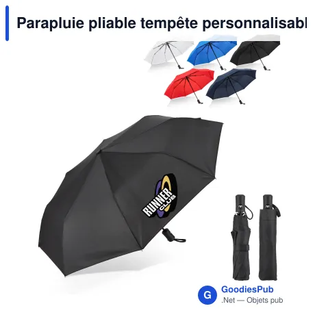 Parapluie pliable tempête personnalisable 21,5 pouces automatique avec logo - Daintree