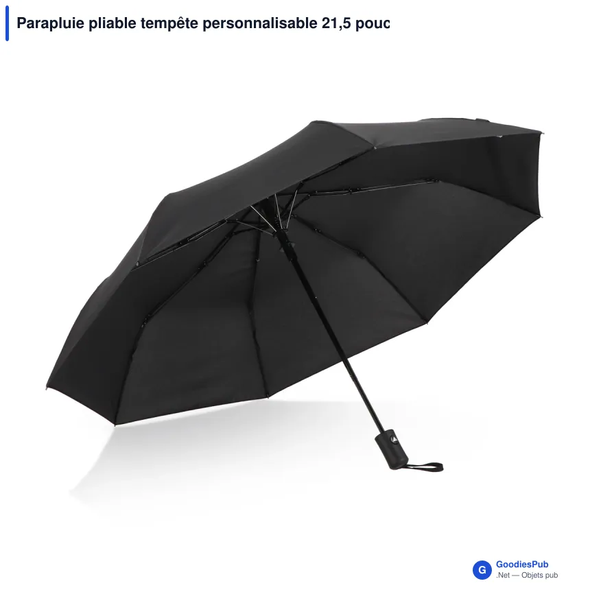 Parapluie pliable tempête personnalisable 21,5 pouces automatique avec logo - Daintree - Image 2
