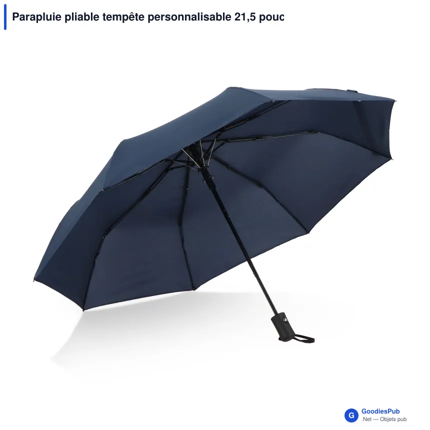 Parapluie pliable tempête personnalisable 21,5 pouces automatique avec logo - Daintree - Image 6