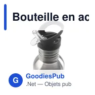 Bouteille en acier inoxydable recyclé personnalisable 750 ml - Dakota RCSavec logo - Miniature 2