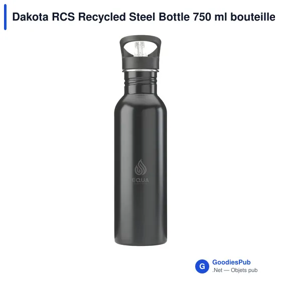 Bouteille en acier inoxydable recyclé personnalisable 750 ml - Dakota RCSavec logo - Image 7