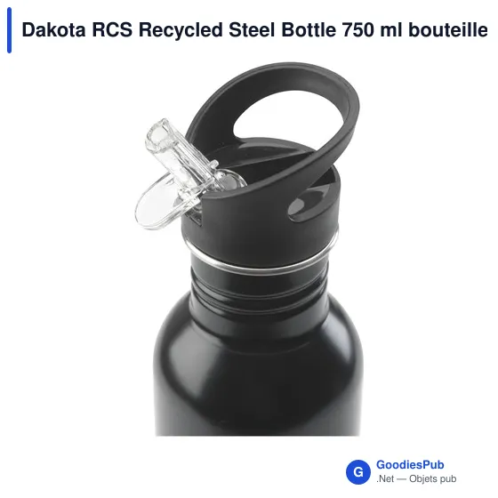 Bouteille en acier inoxydable recyclé personnalisable 750 ml - Dakota RCSavec logo - Image 8