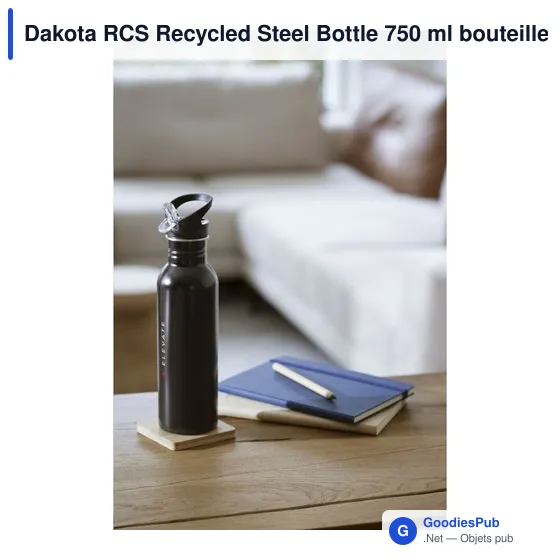 Bouteille en acier inoxydable recyclé personnalisable 750 ml - Dakota RCSavec logo - Image 9