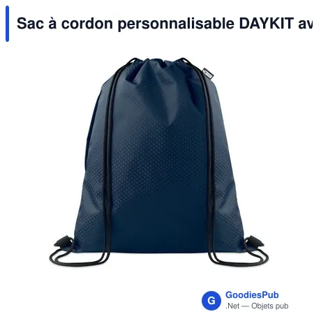 Sac à cordon personnalisable DAYKIT avec logo en RPET