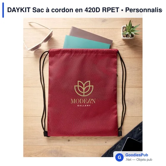 Sac à cordon personnalisable DAYKIT avec logo en RPET - Image 11