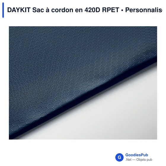 Sac à cordon personnalisable DAYKIT avec logo en RPET - Image 5
