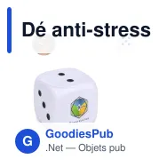 Dé anti-stress personnalisable 4,5 cm en mousse PU avec logo - Blanc - Miniature 1